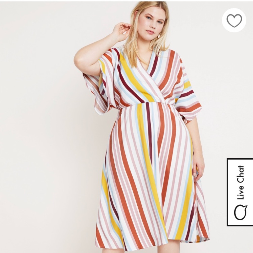Eloquii striped dolman sleeved dress. Worn once.